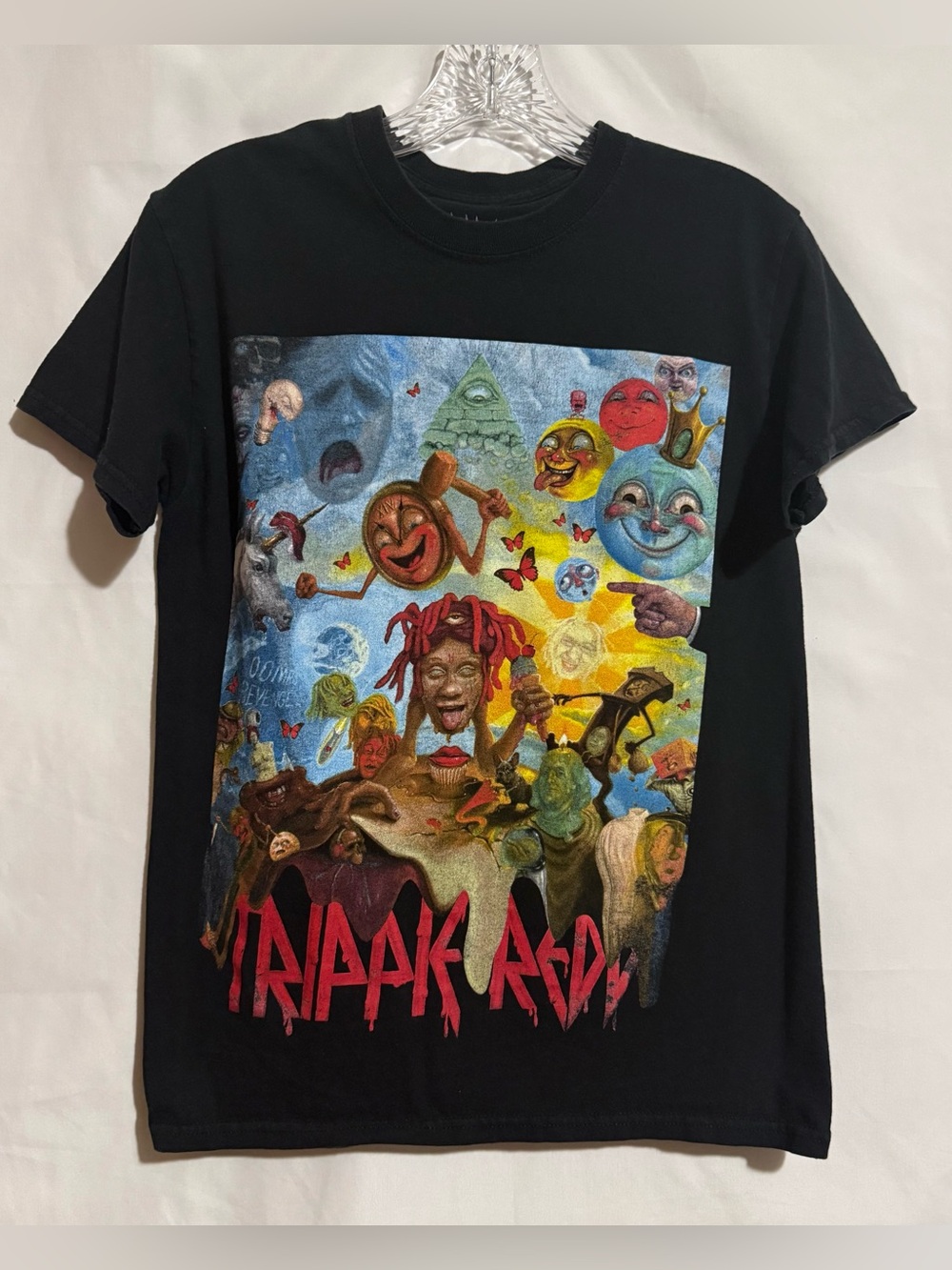 Trippie Redd Men's S Black Graphic Print Crew Neck Short Sleeve T-Shirt Tee